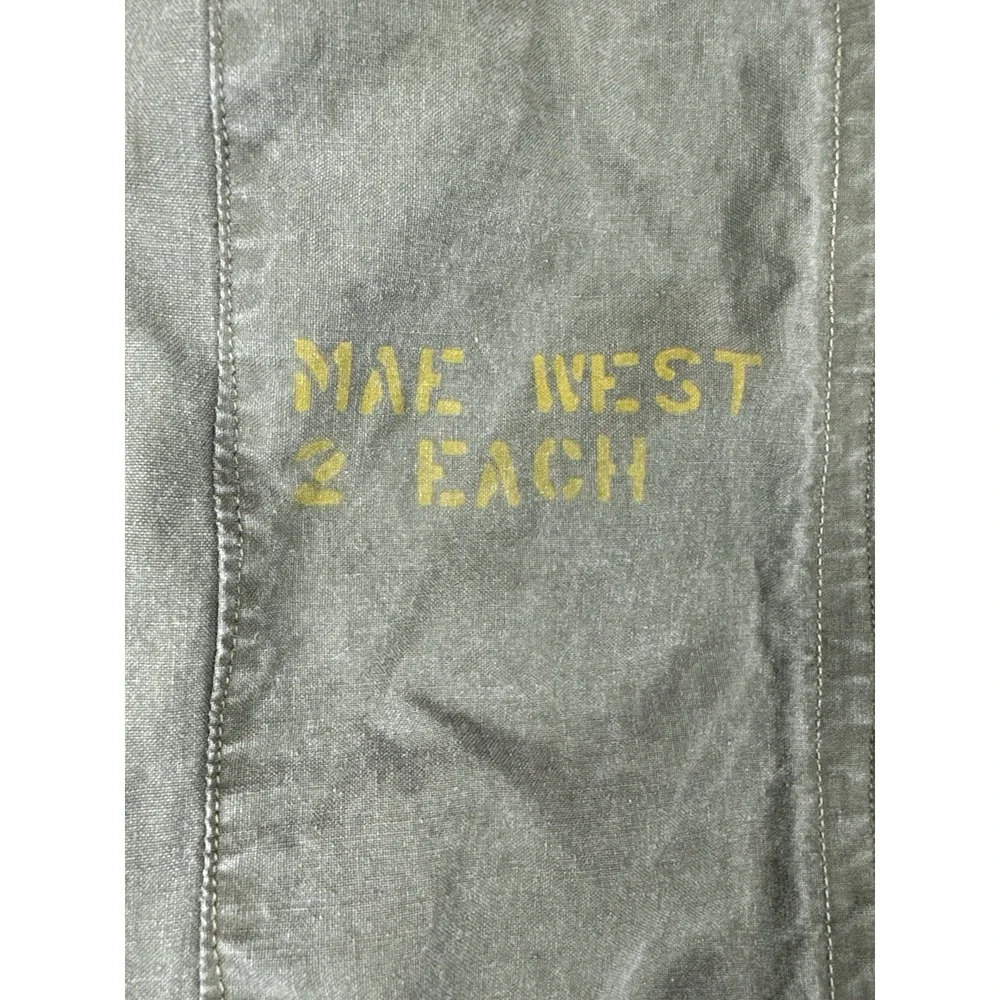 Vintage US Military Mae West Life Preserver Carry Bag 1950s 1960s Olive Drab USA